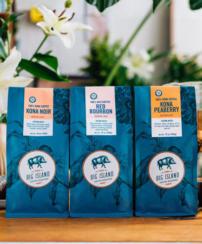 kona and kau coffee club whole bean flight