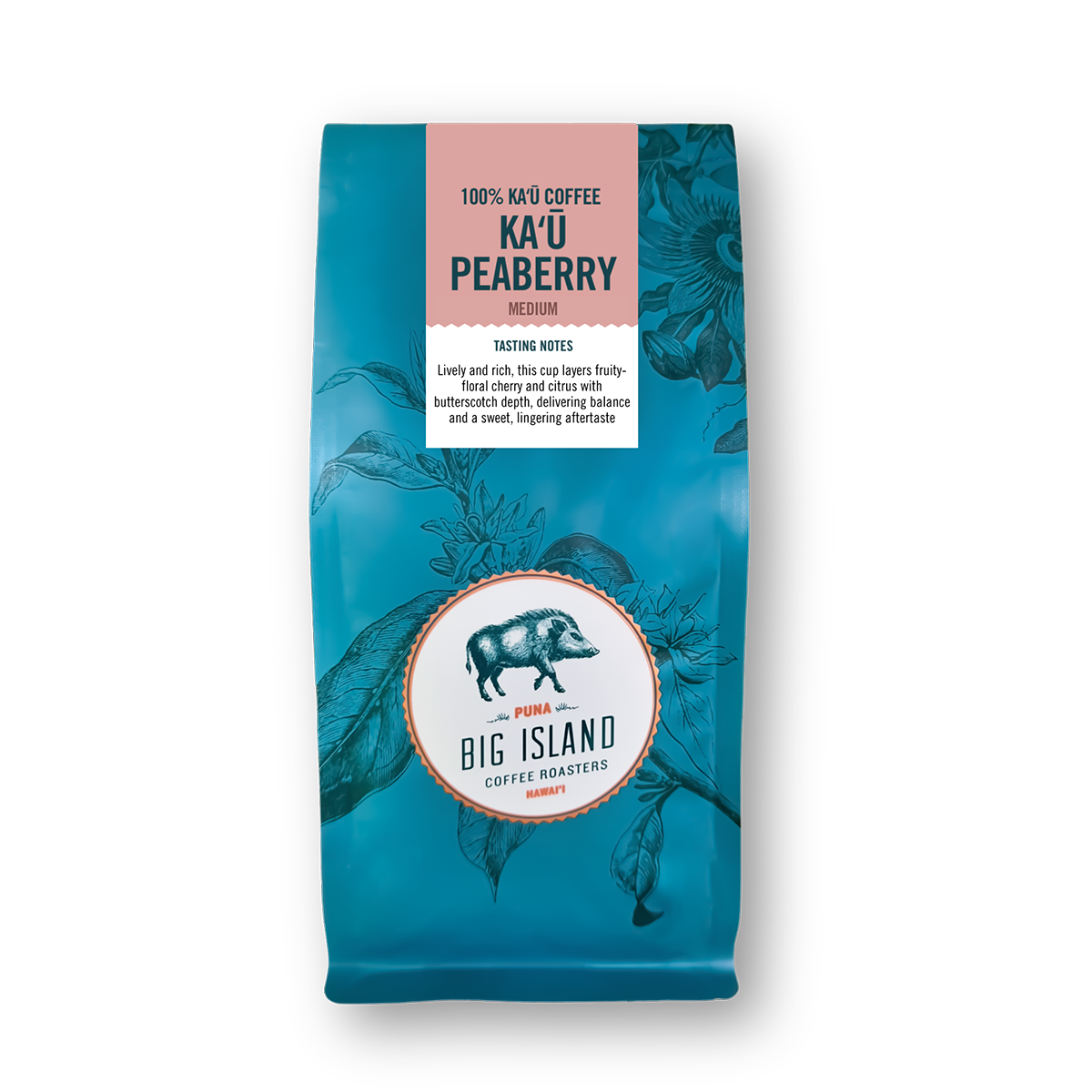 limited Ka'u Peaberry Coffee Beans 100% Medium Roast from Big Island Coffee Roasters Hawaii